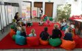 8.10.2021 Lekcja biblioteczna dla dzieci z Domowego Przedszkola w Jerzmanowicach w ramach Dyskusyjnego Klubu Książki dla dzieci
