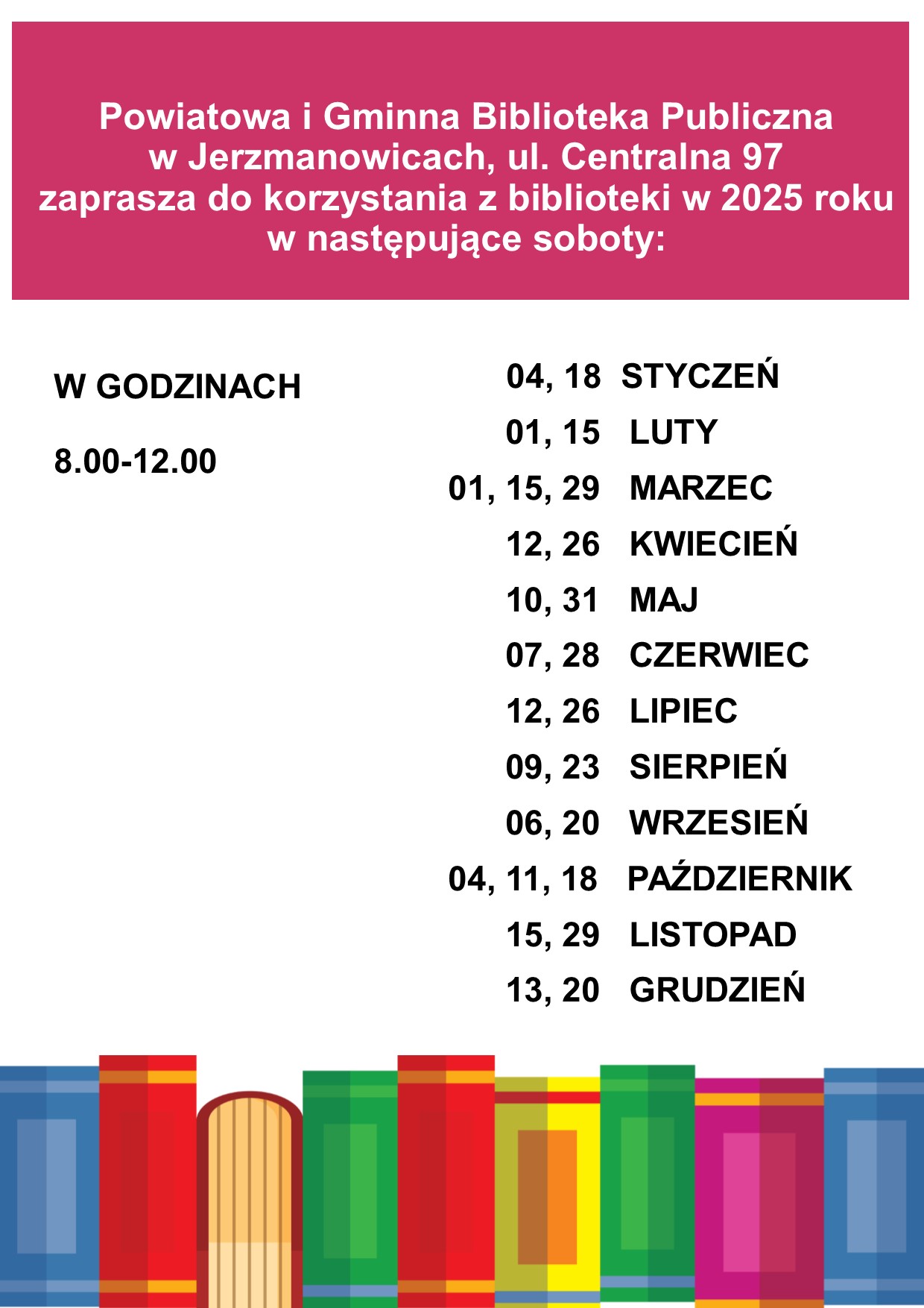 Pracujące soboty 2025 - wykaz